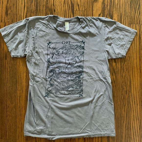 Game of Thrones Westeros map t-shirt light purple American Apparel 100% cotton M - Picture 2 of 5